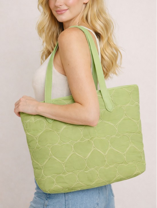 Heart Stitched Fashion Tote Bag 